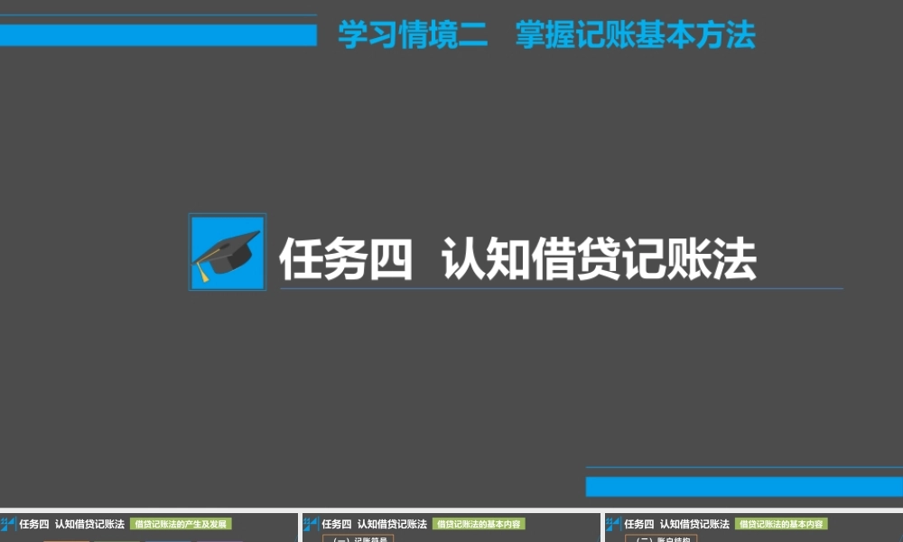 学习情境二 掌握记账的基本方法 任务4 认知借贷记账法.pptx