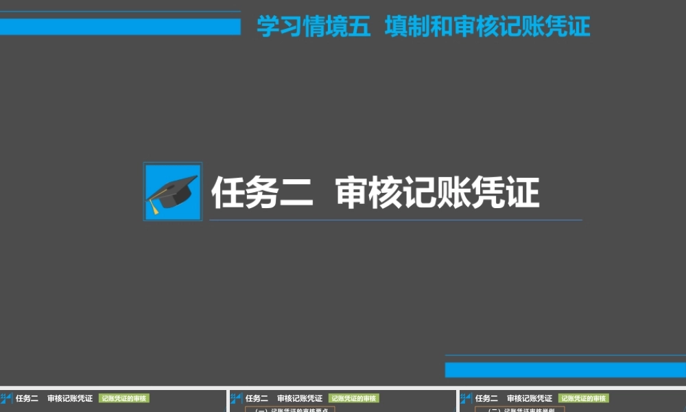 学习情境五 填制和审核记账凭证 任务2 审核记账凭证.pptx