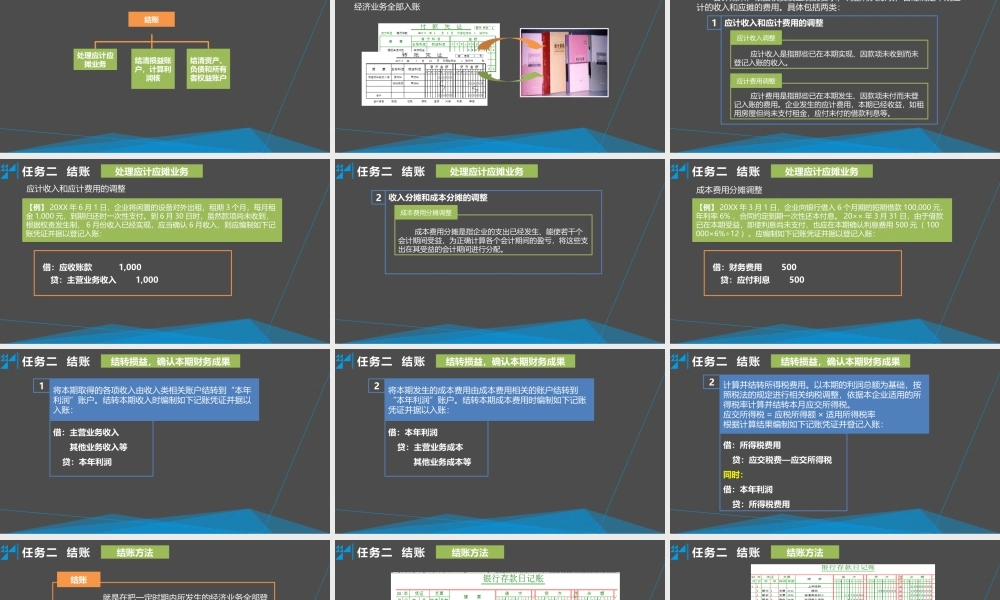 学习情境七 对账与结账 任务2 结账.pptx