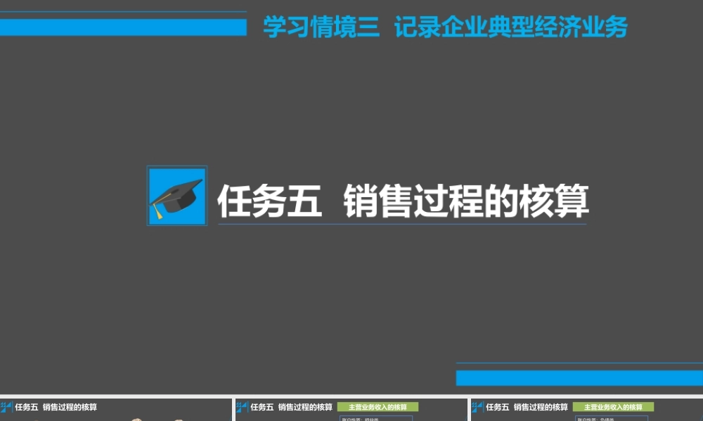 学习情境三 记录企业典型经济业务 任务5 销售过程的核算.pptx