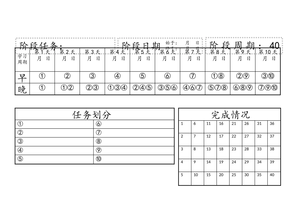 艾宾浩斯遗忘曲线-计划表（专业课）.docx_第1页