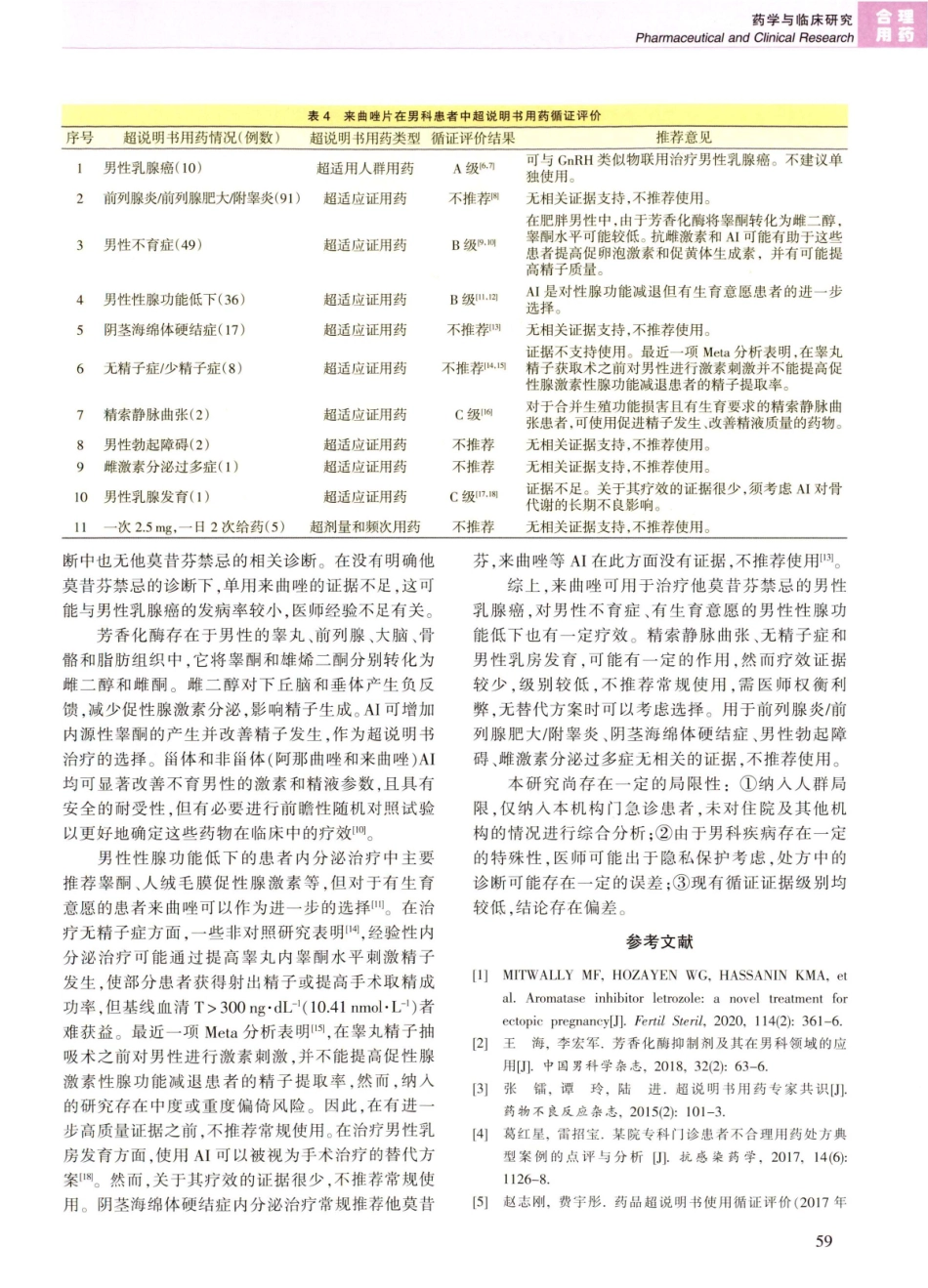 来曲唑片在男性患者中超说明书用药点评及循证评价.pdf_第3页