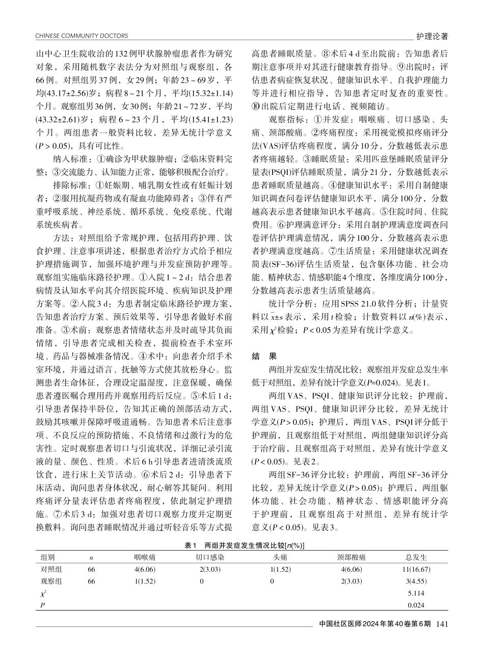 临床路径护理在甲状腺肿瘤患者护理中的应用效果.pdf_第2页