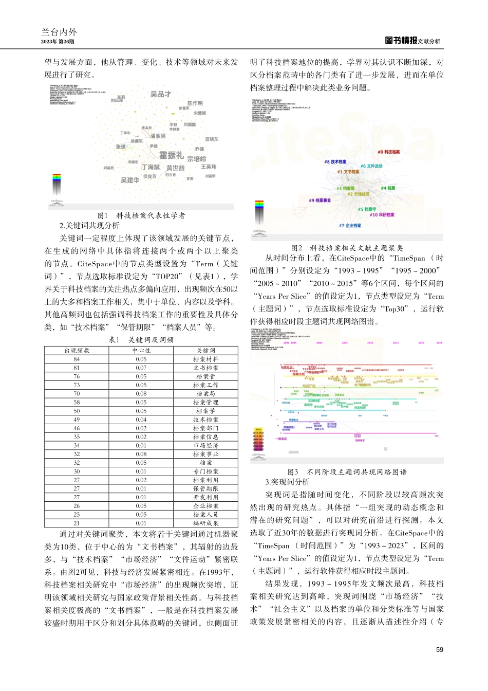 科技档案的研究演进与知识图谱——基于CiteSpace的可视化分析.pdf_第2页