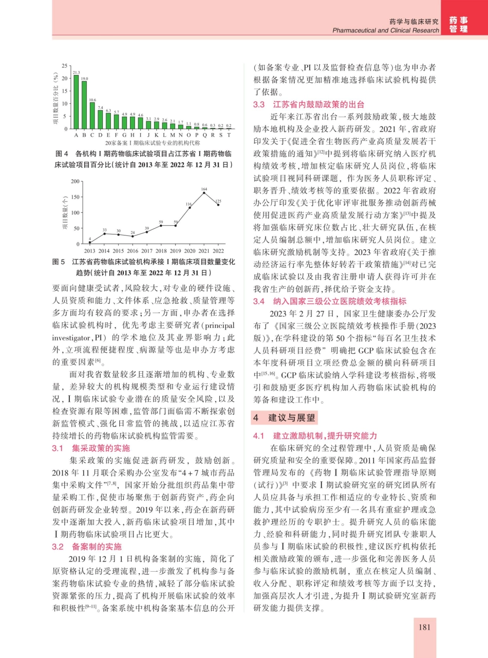 江苏省药物临床试验机构Ⅰ期药物临床试验专业发展现状分析.pdf_第3页