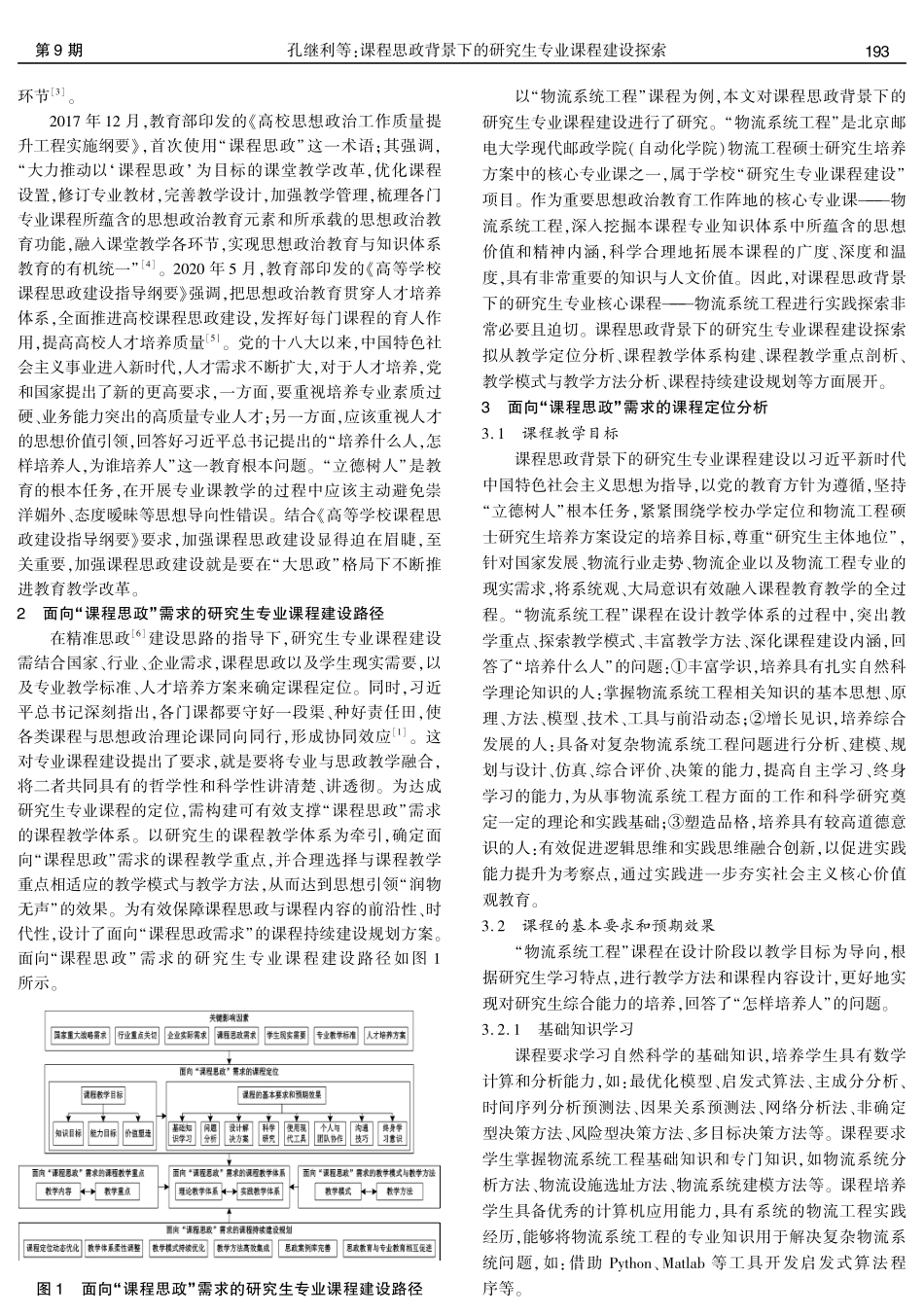 课程思政背景下的研究生专业课程建设探索 ——以“物流系统工程”课程为例.pdf_第2页