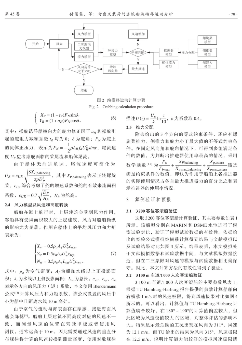 考虑风载荷的客滚船纯横移运动分析.pdf_第3页