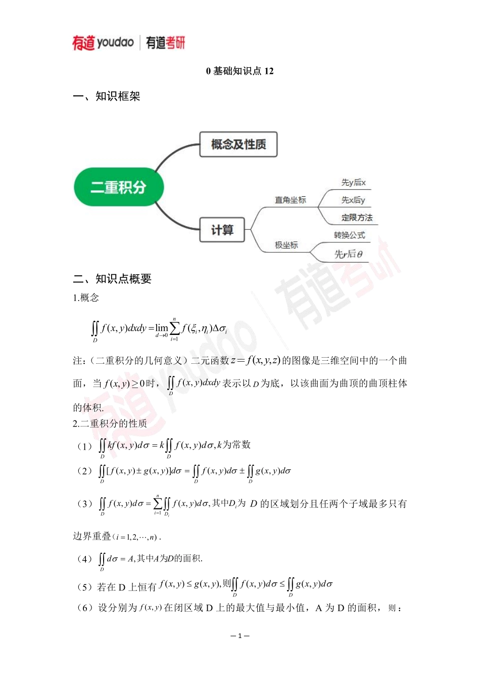 01.考研数学预备知识0基础知识点12讲义【公众号：小盆学长】免费分享.pdf_第1页
