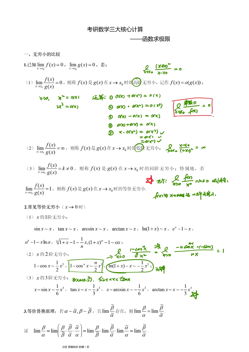 02.函数求极限笔记【公众号：小盆学长】免费分享.pdf_第1页