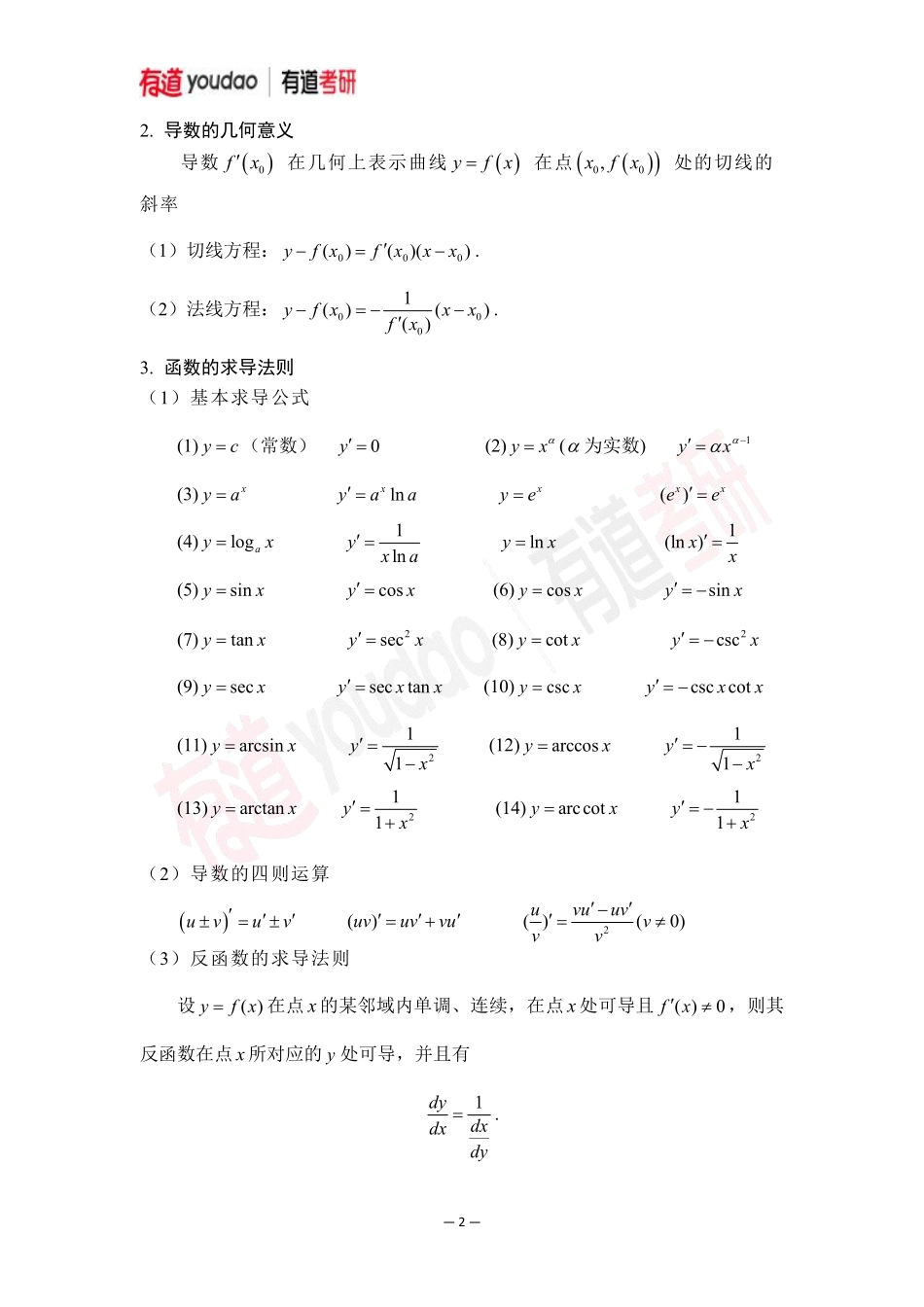 01.考研数学预备知识0基础知识点03讲义【公众号：小盆学长】免费分享.pdf_第2页