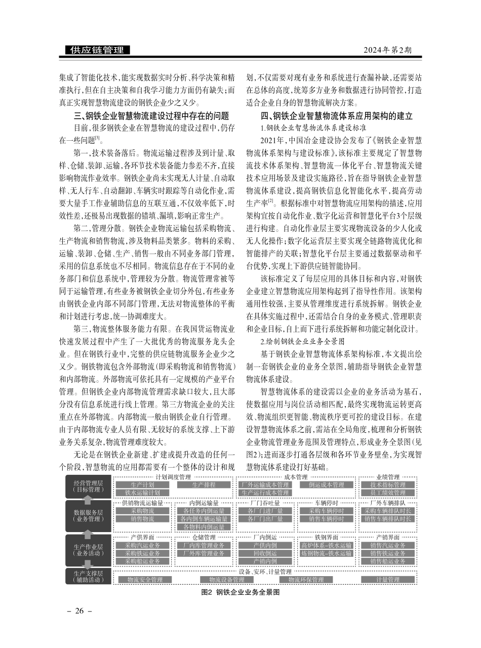 基于业务全景图的钢铁企业智慧物流体系建设研究.pdf_第2页