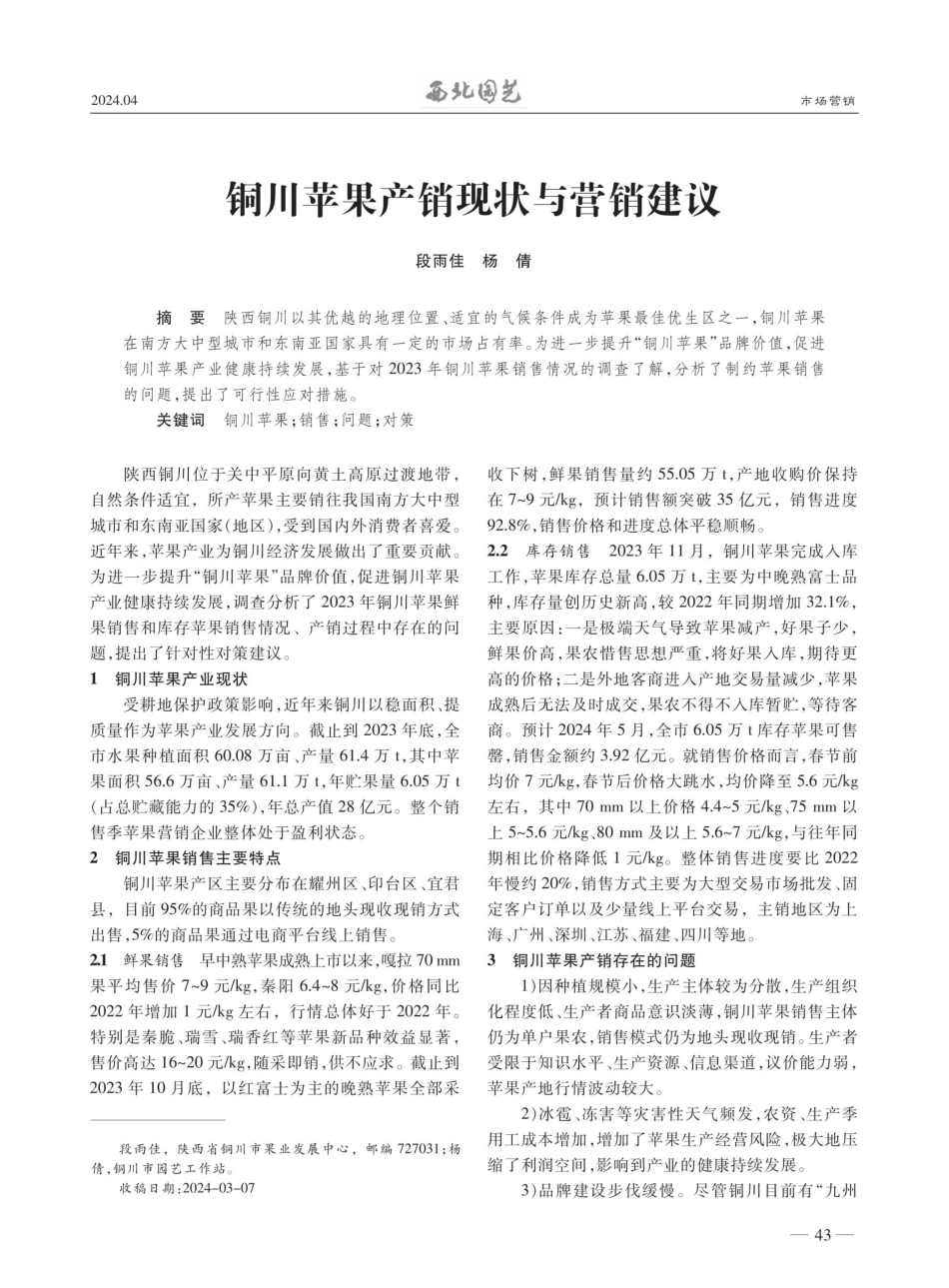 铜川苹果产销现状与营销建议.pdf_第1页