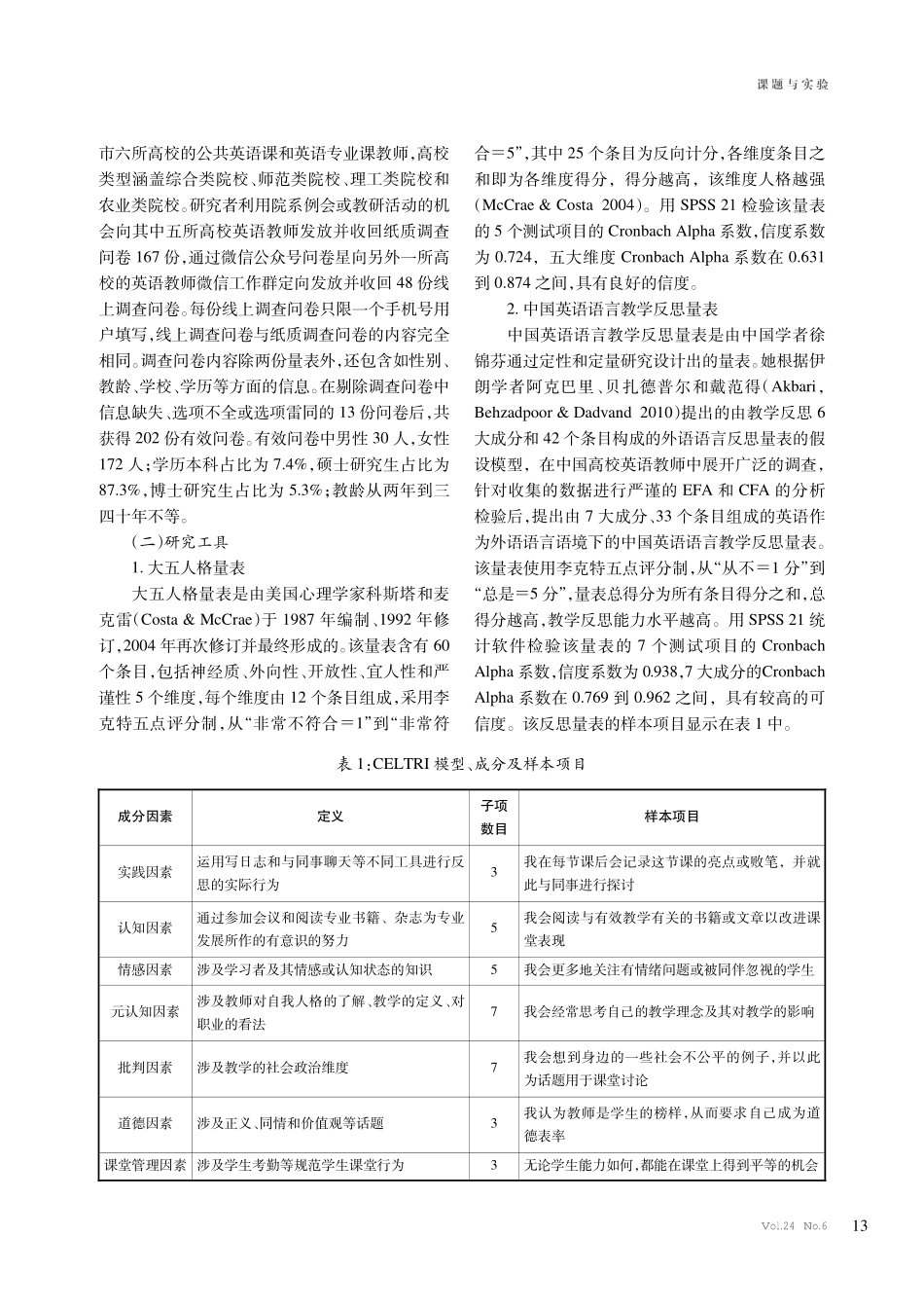 人格特性与教学反思的相关性——以山西省高校英语教师为例.pdf_第2页