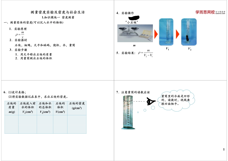 淘宝书山小径 第07讲测量密度实验及密度与社会生活.pdf_第1页