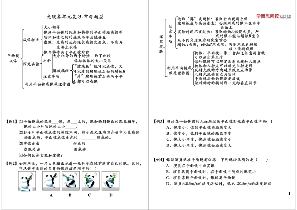 淘宝书山小径 第29讲光现象单元复习—常考题型.pdf_第1页