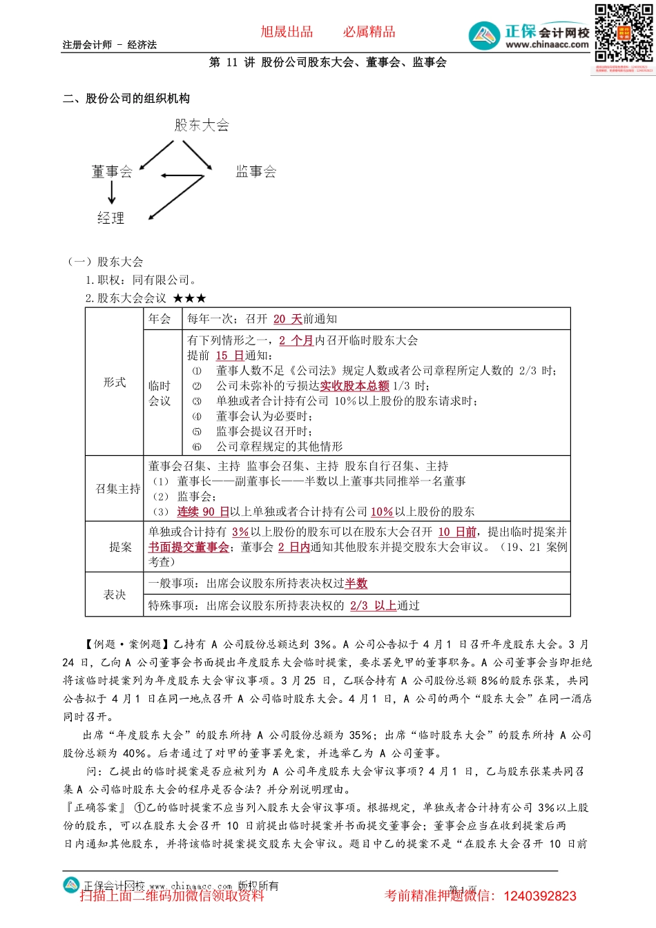 第0611讲　股份公司股东大会、董事会、监事会_create.pdf_第1页