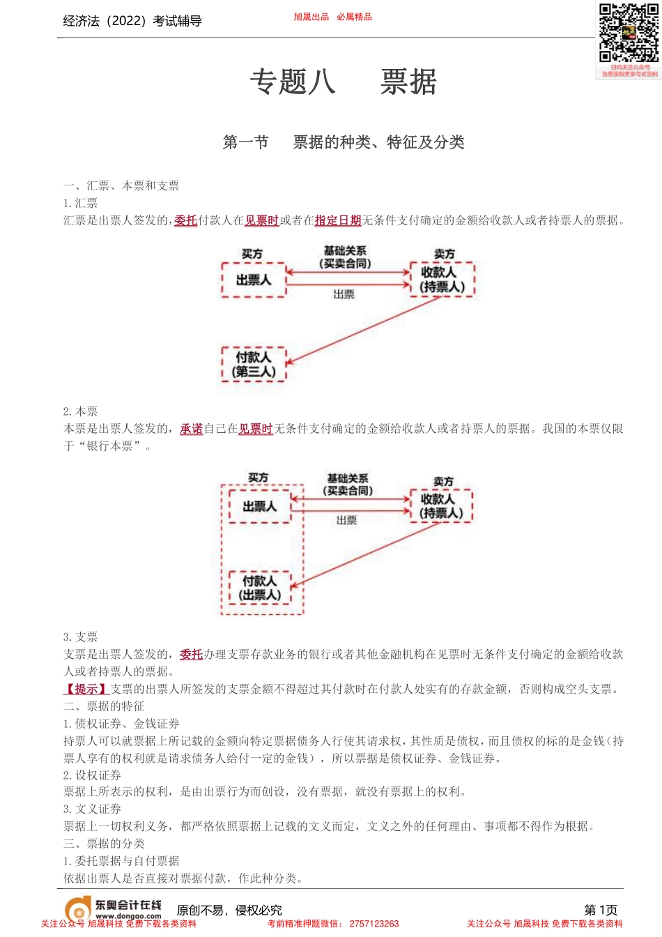 第18讲_票据的种类、特征及分类、票据权利、承兑、背书转让.pdf_第1页