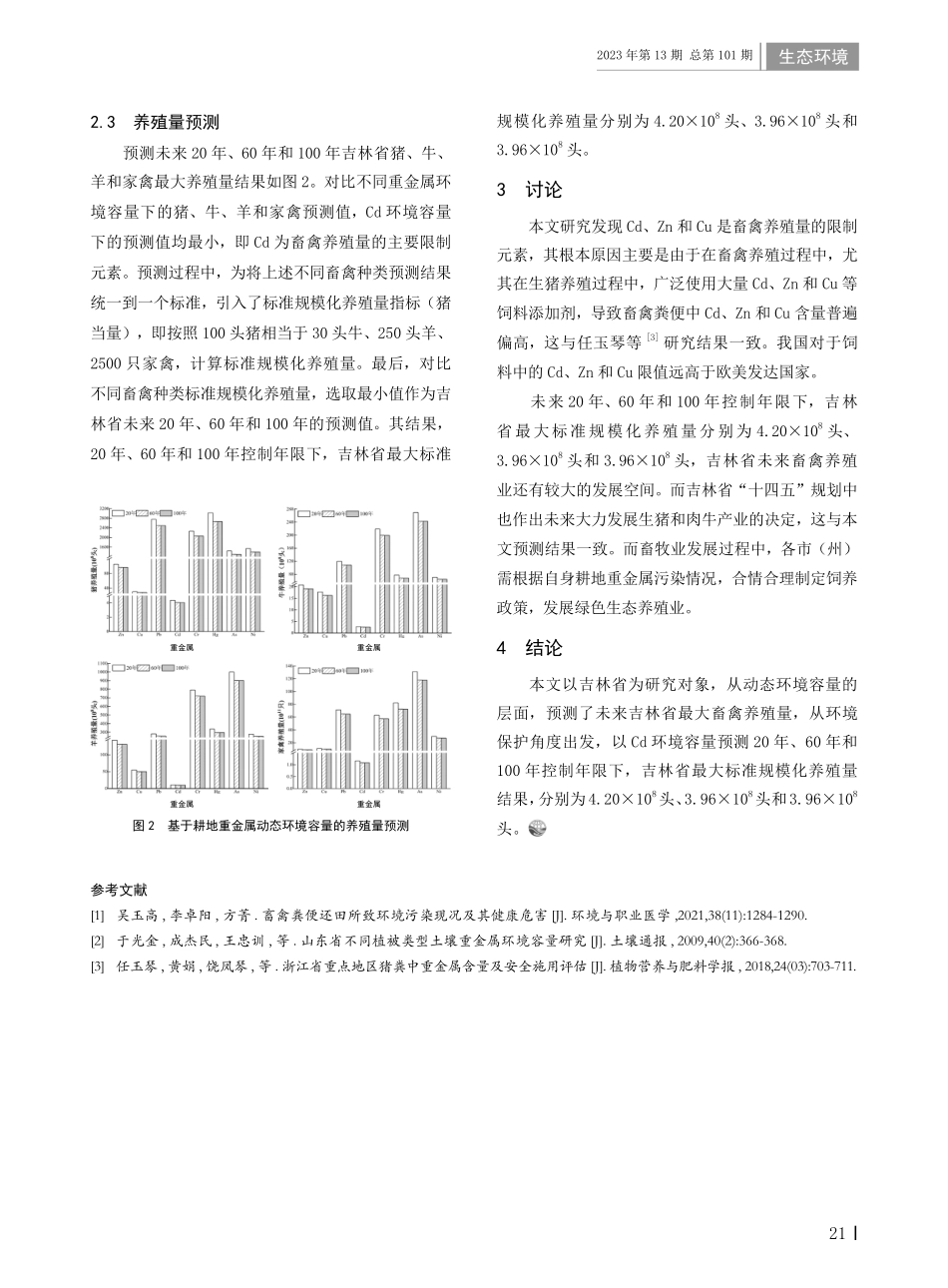 基于耕地土壤环境容量预测吉林省畜禽养殖量.pdf_第3页