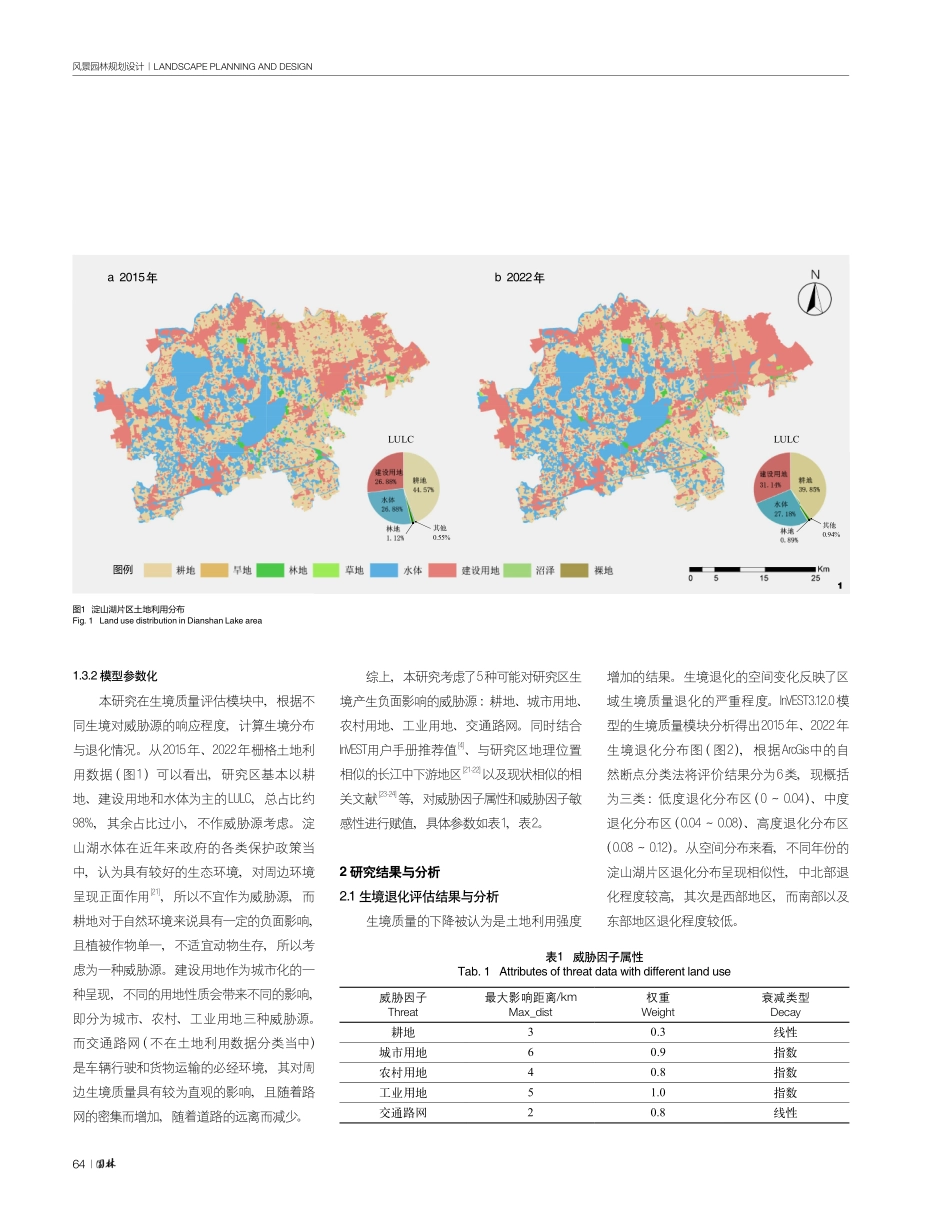 基于InVEST模型的淀山湖片区生境质量评估及景观优化研究.pdf_第3页