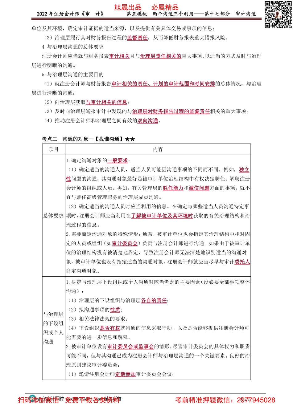 0159-0160讲义_审计_基础精讲_荆　晶_第五模块　两个沟通三个利用——第十七部分　审计沟通(1).pdf_第2页