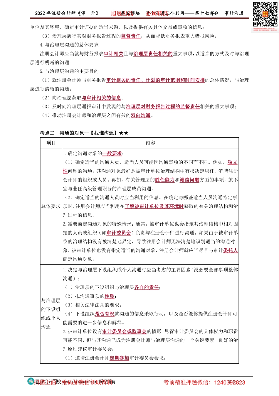 0159-0160讲义_审计_基础精讲_荆　晶_第五模块　两个沟通三个利用——第十七部分　审计沟通.pdf_第2页