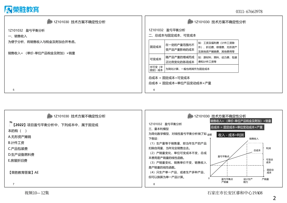 视频10—12集 1Z101030技术方案不确定性分析（可打印版）.pdf_第2页