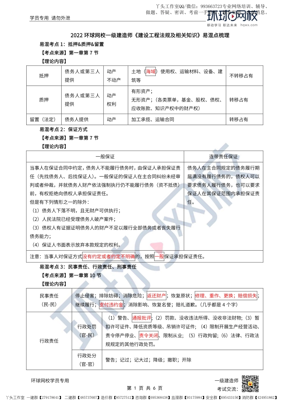 10-环球-2022一建法规-易混点梳理_.pdf_第1页