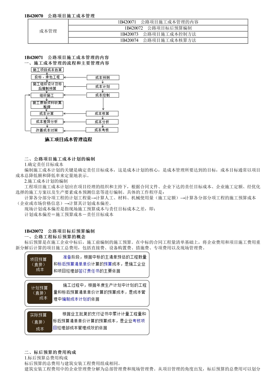 71、1B420000第11讲　公路项目施工成本管理的内容.pdf_第1页