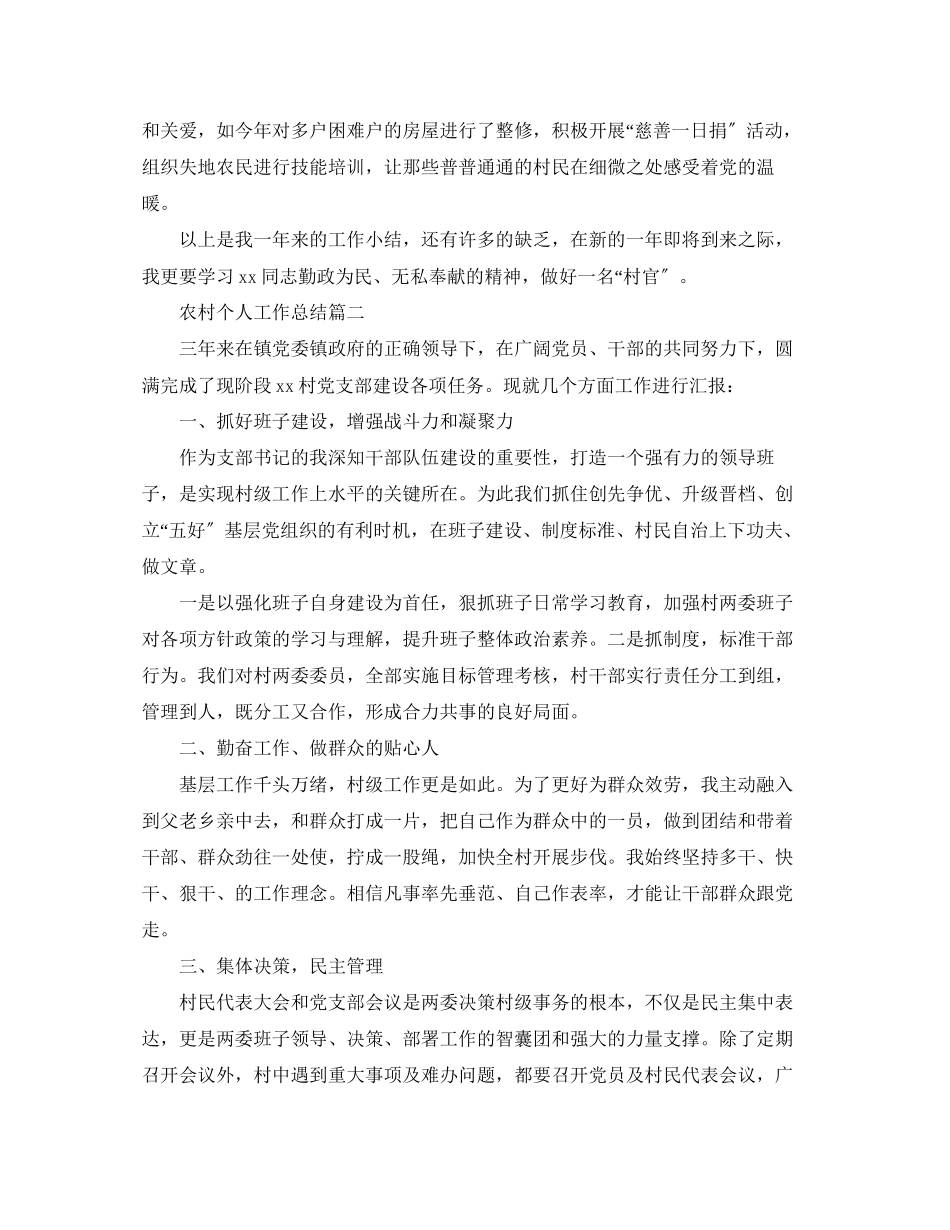 2023年农村个人工作总结范文.docx_第2页