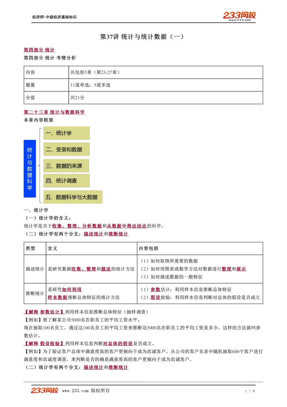 037、2023-中级《经济基础》教材精讲班-郑伟-统计与统计数据（一）.pdf_第1页