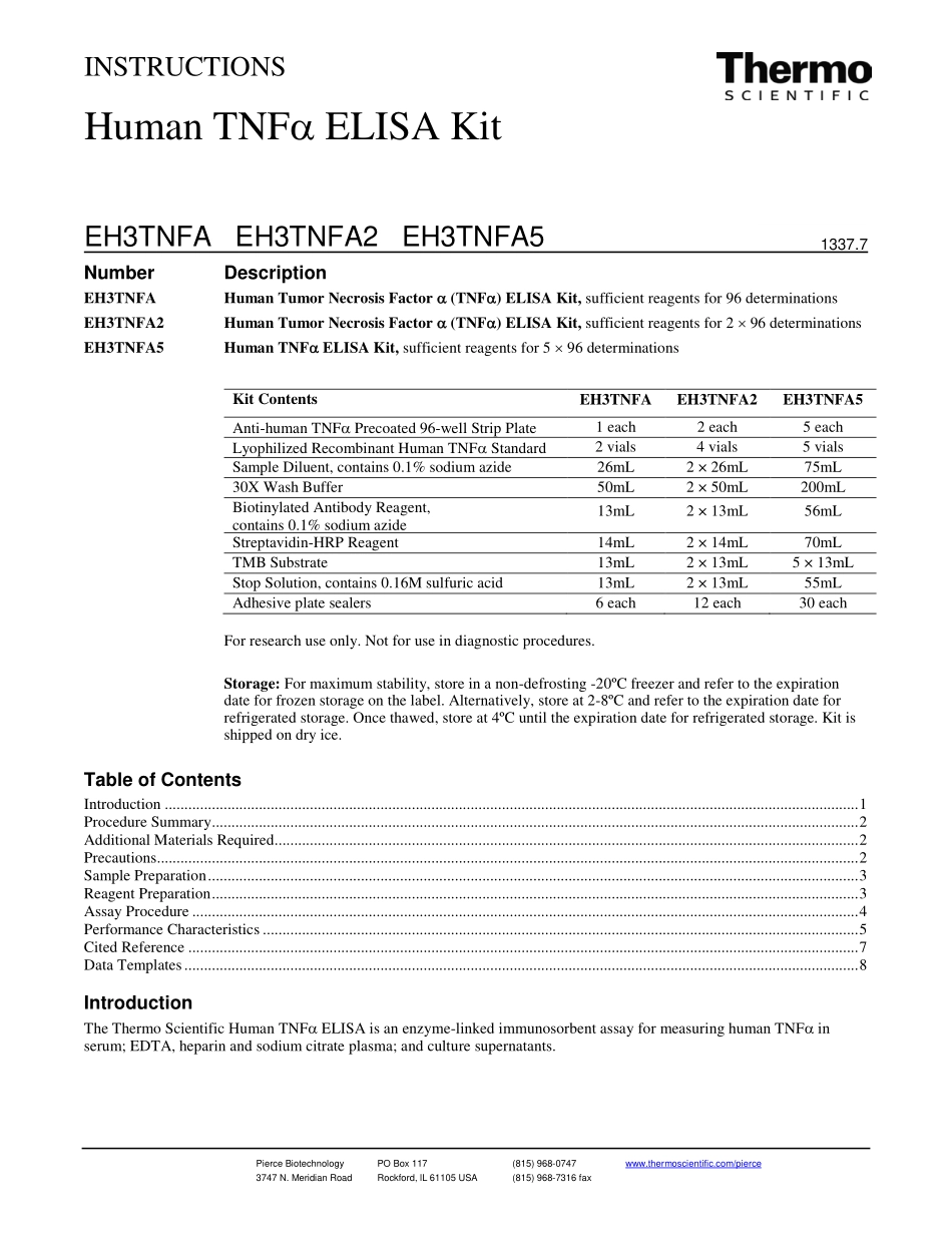 Human TNF alpha ELISA Kit(1).pdf_第1页