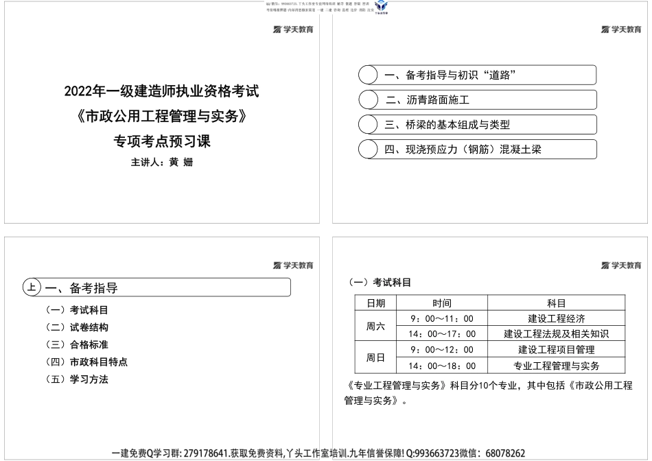 01.2022年一建《市政》考点预习讲义（黑白版）.pdf_第1页