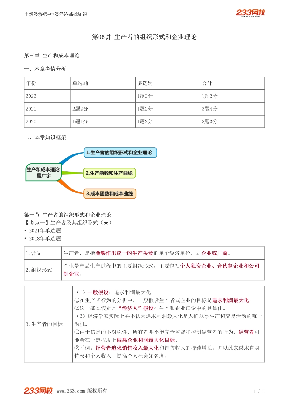 06、中级《经济基础》教材精讲班-葛广宇-生产者的组织形式和企业理论.pdf_第1页