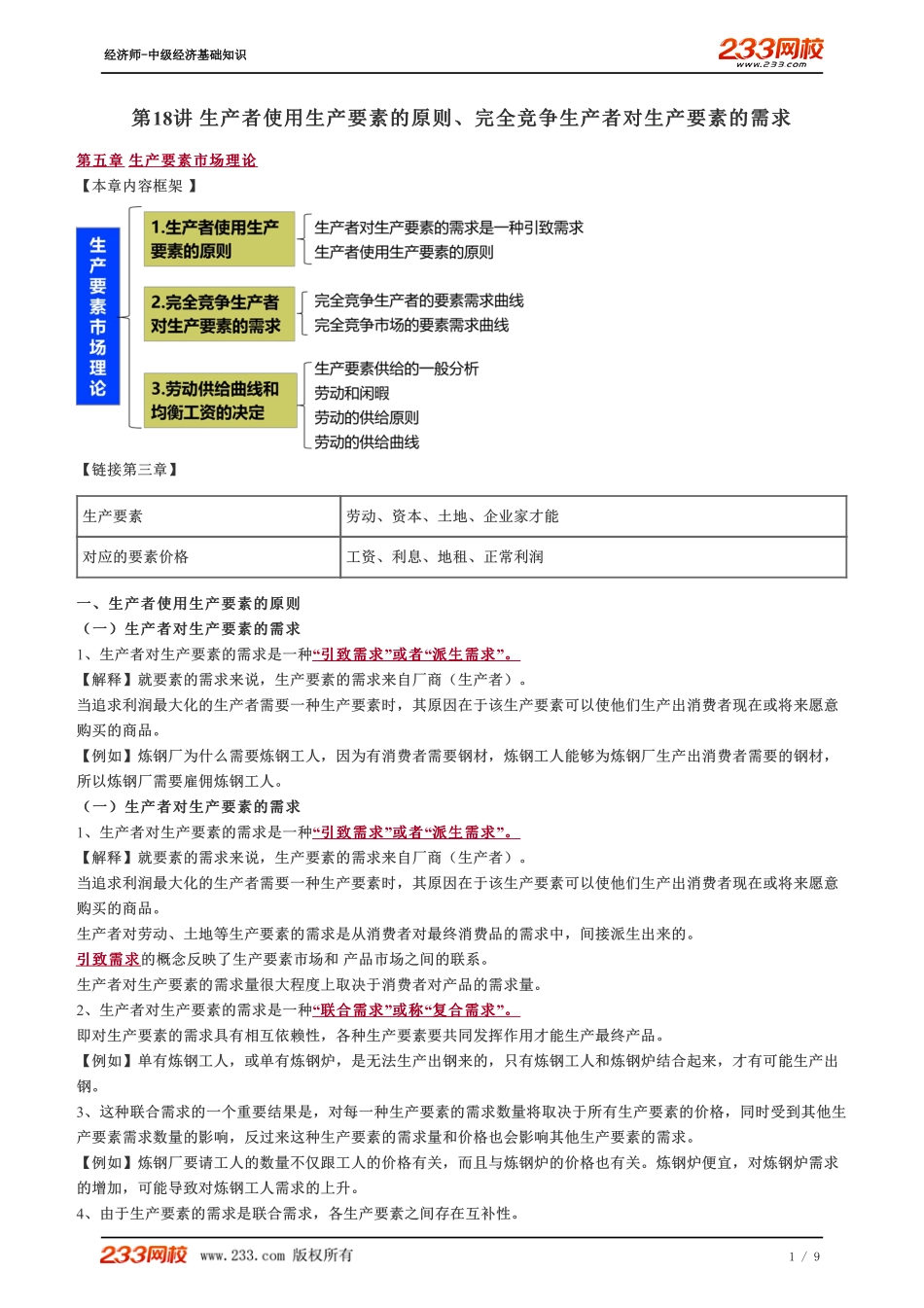 018、2023-中级《经济基础》教材精讲班-郑伟-第五章 生产要素市场理论--生产者使用生产要素的原则、完全竞争生产者对生产要素的需求.pdf_第1页
