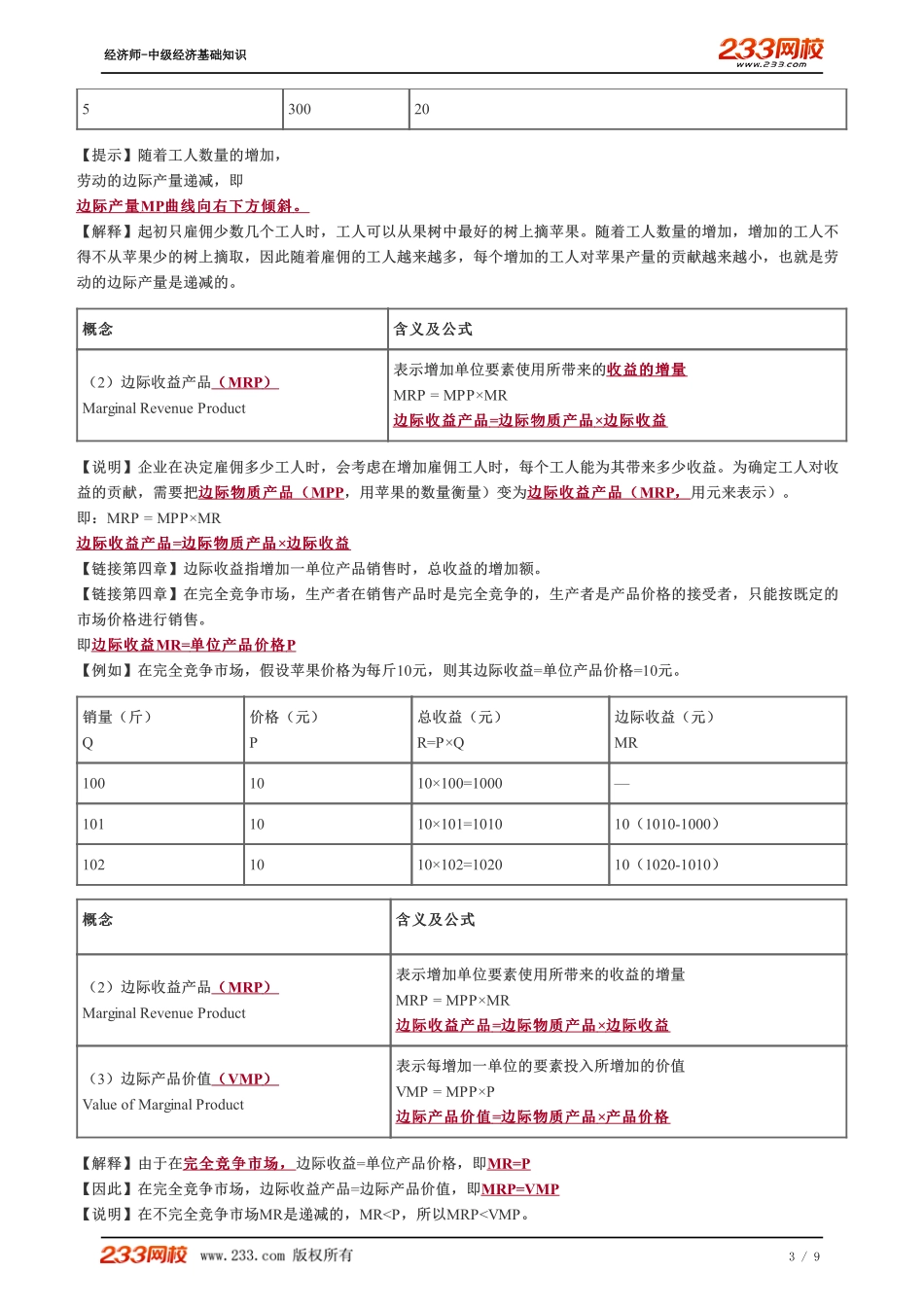 018、2023-中级《经济基础》教材精讲班-郑伟-第五章 生产要素市场理论--生产者使用生产要素的原则、完全竞争生产者对生产要素的需求.pdf_第3页
