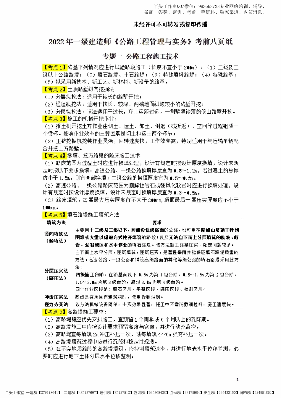 05-天一-22一建《公路实务》考前八页纸.pdf_第1页