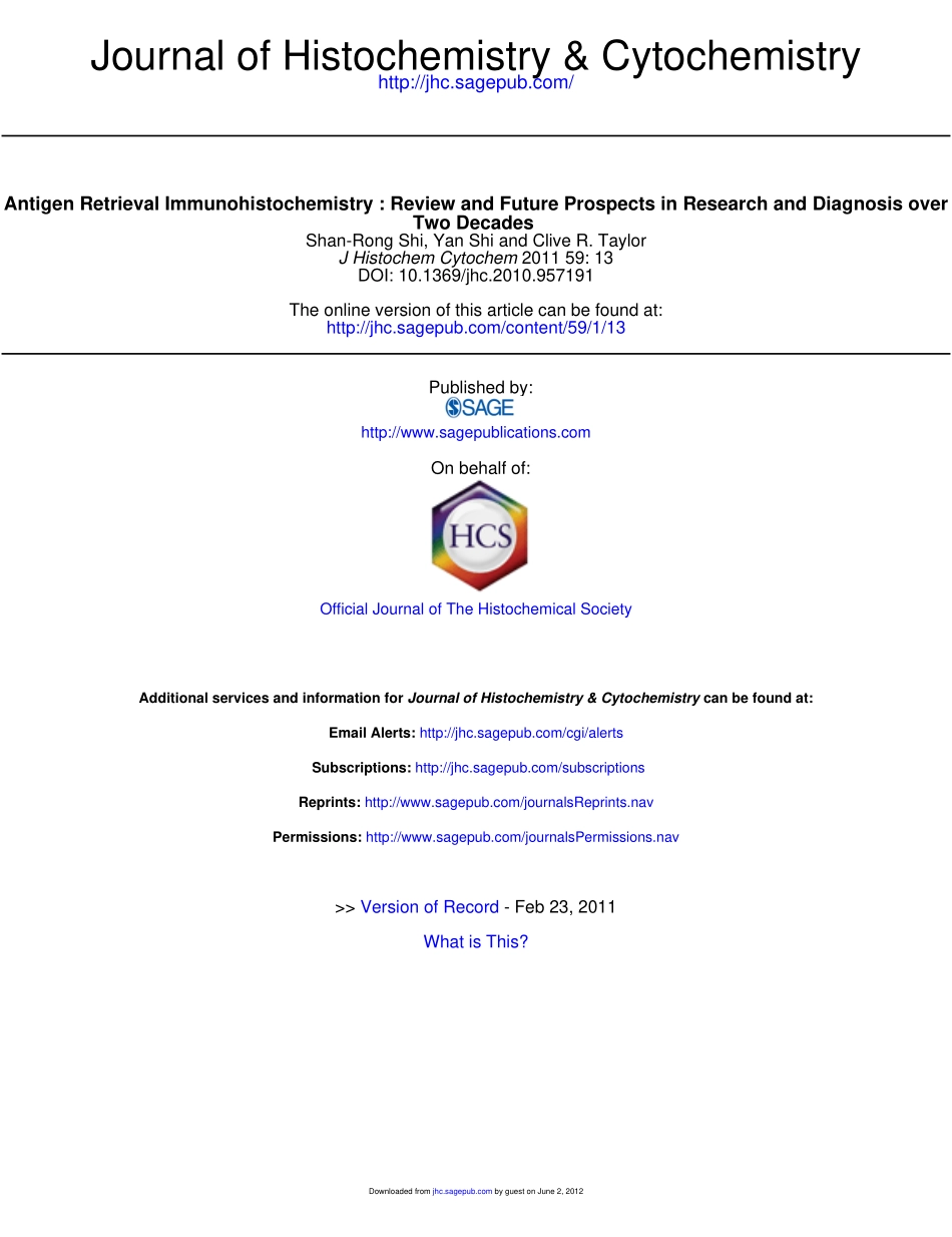 Antigen Retrieval Immunohistochemistry(1).pdf_第1页