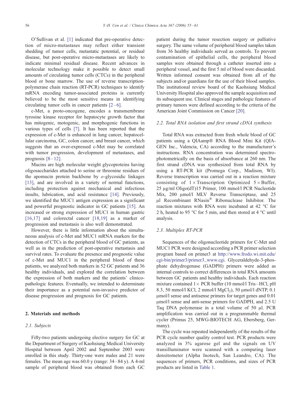 Clinical significance of MUC1 and c-Met RT-PCR detection of circulating tumor cells(1).pdf_第2页