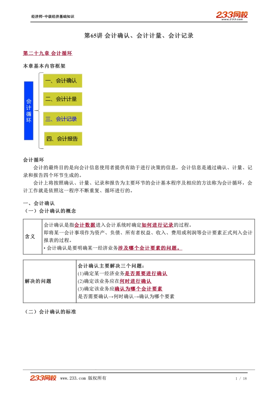 065、2023-中级《经济基础》教材精讲班-郑伟-会计确认、会计计量、会计记录.pdf_第1页