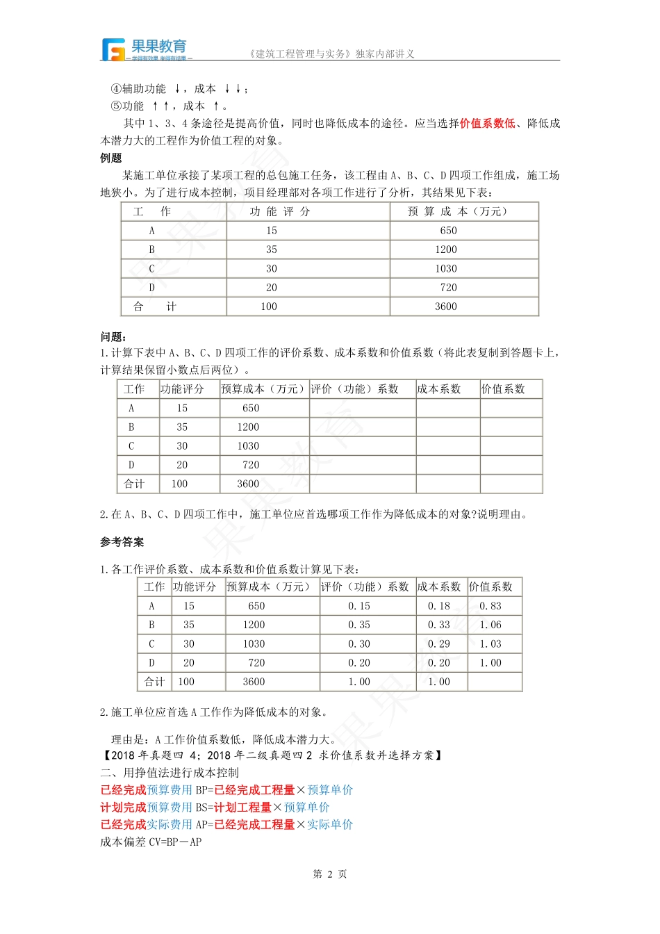 《建筑实务》－精讲精练－第44讲－施工成本管理.pdf_第2页