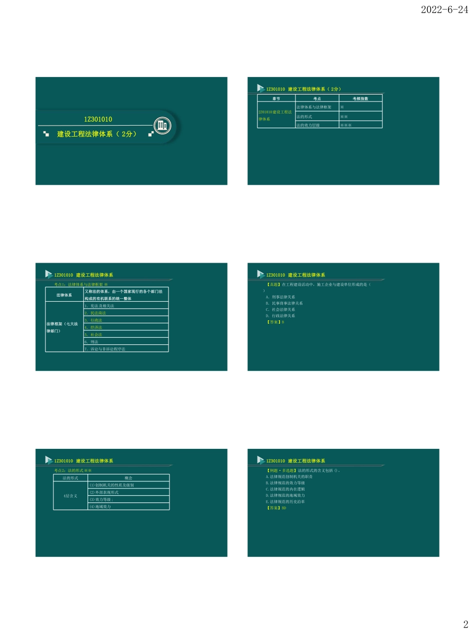 2022一级建造师《建设工程法规及相关知识》精讲班讲义.pdf_第2页