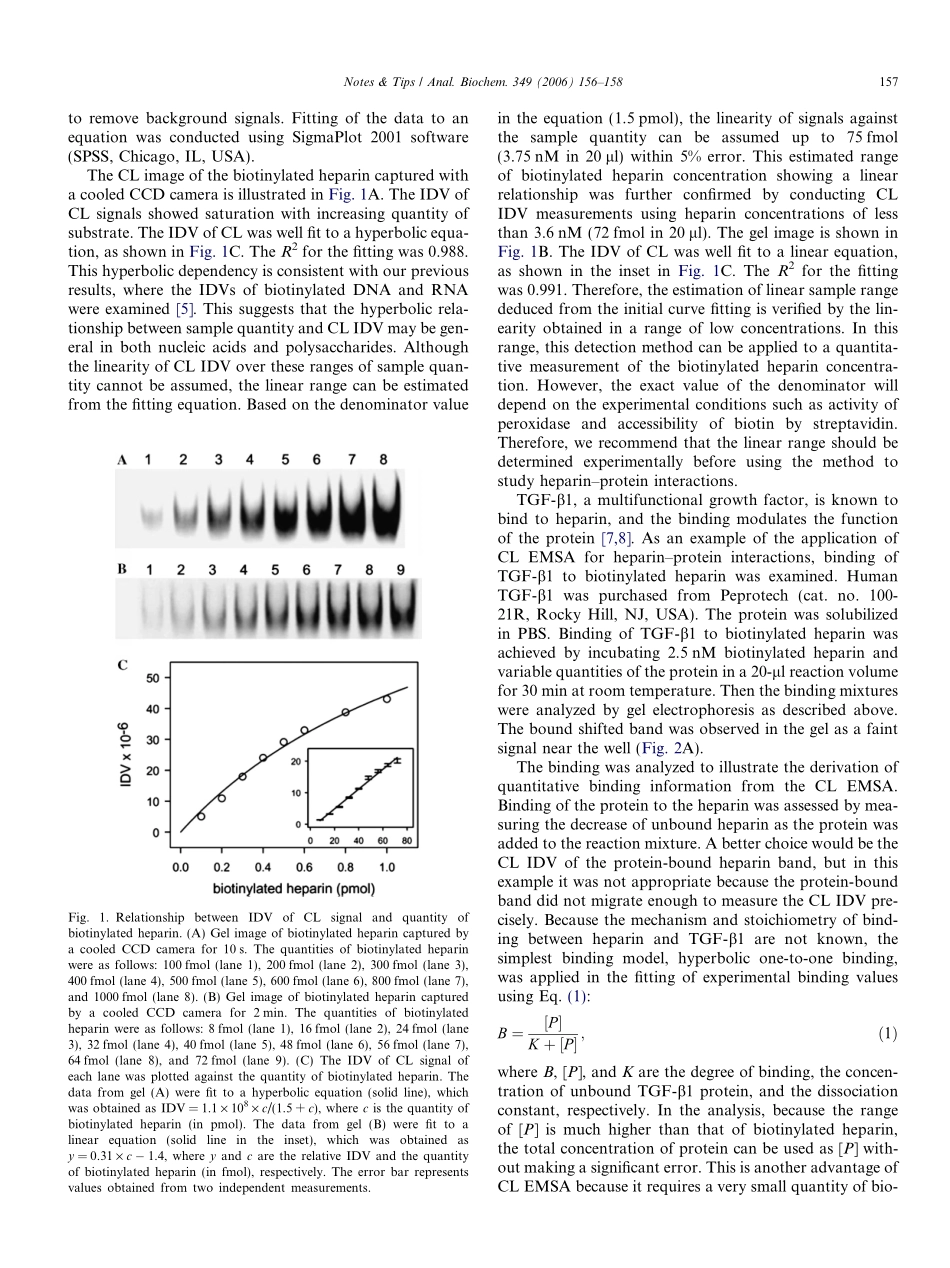 Chemiluminescence-based EMSA of heparin-protein interactions(1).pdf_第2页