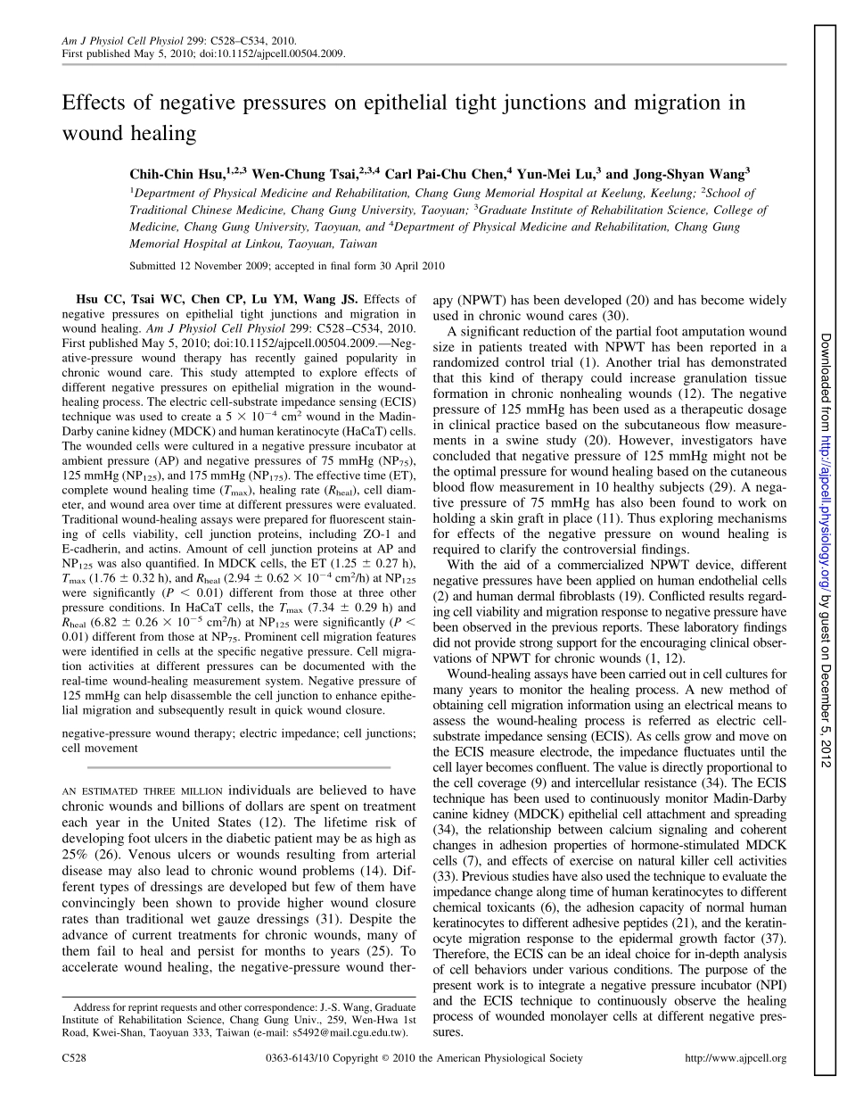 Effects of Negative Pressures on Epithelial Tight Junctions and Migration in Wound Healing(1).pdf_第1页