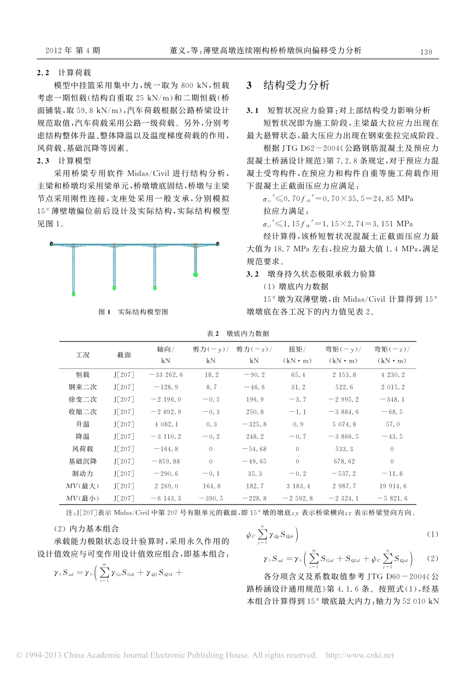01-薄壁高墩连续刚构桥桥墩纵向偏移受力分析.pdf_第2页