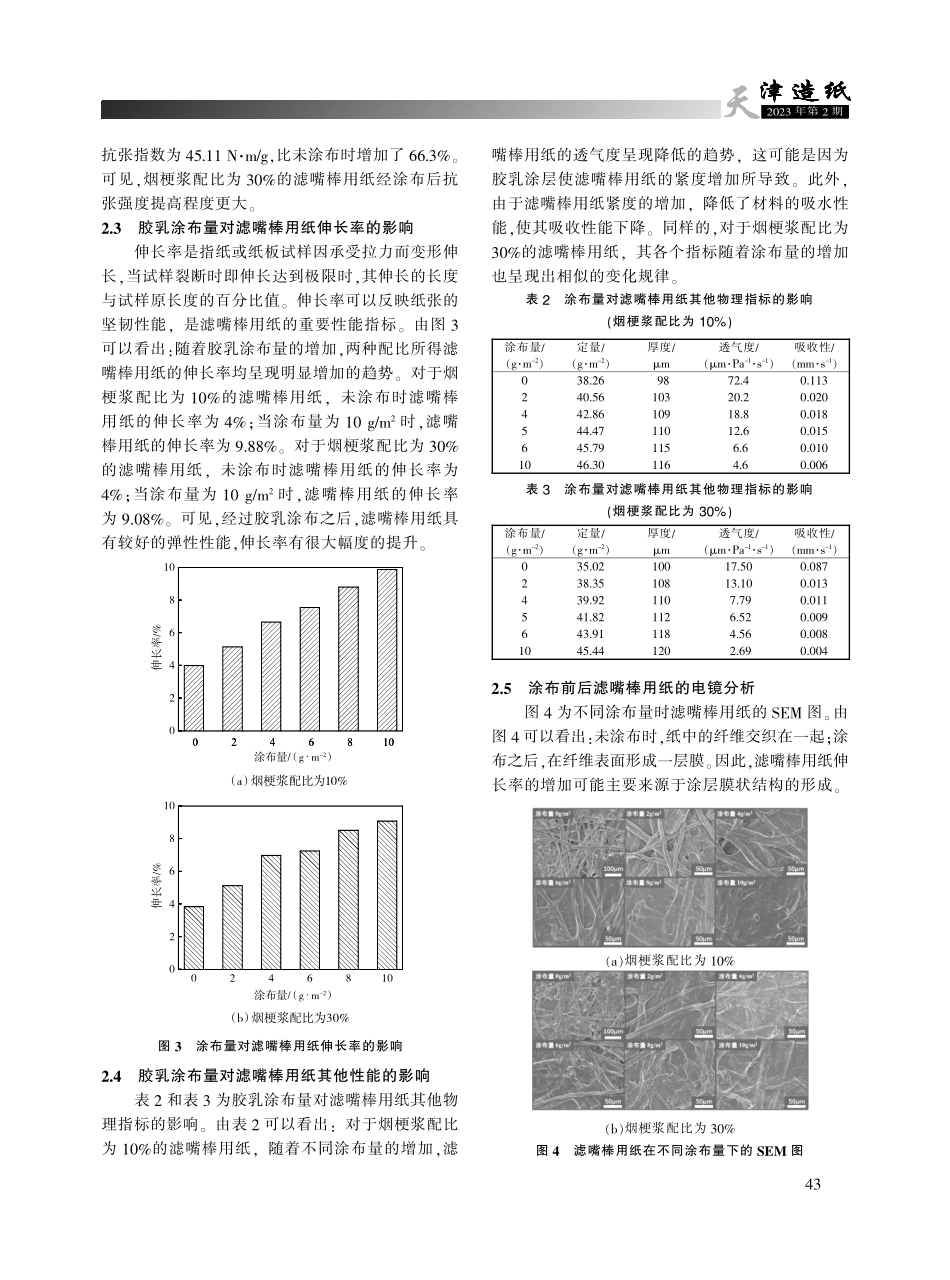 胶乳涂布对烟梗浆与麻浆配抄滤嘴棒用纸性能的影响.pdf_第3页