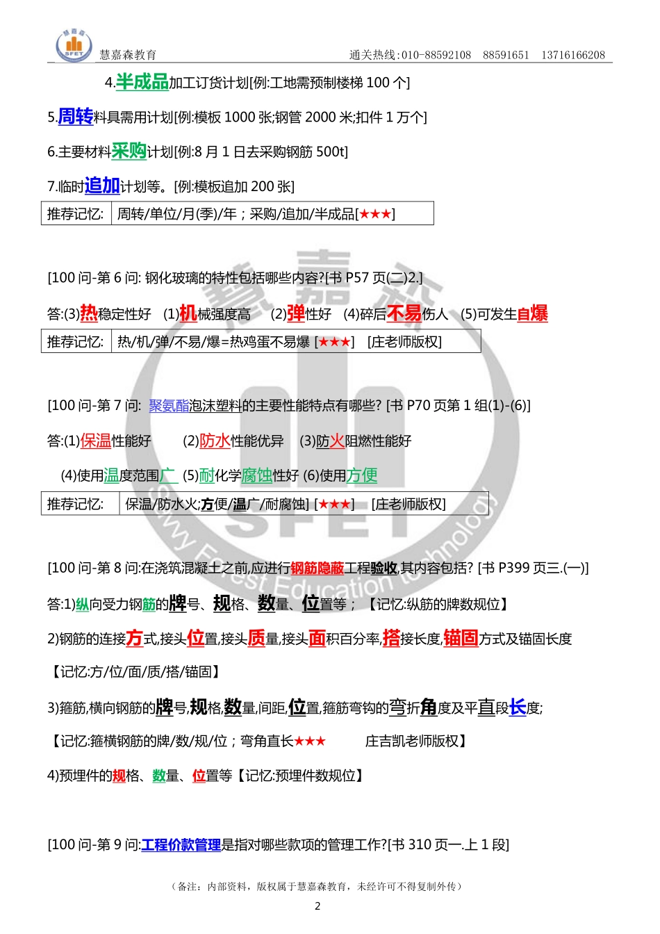 【前40问】2022一建《建筑实务简答默写必备100问》前40问-庄老师-慧嘉森教育0922.pdf_第2页