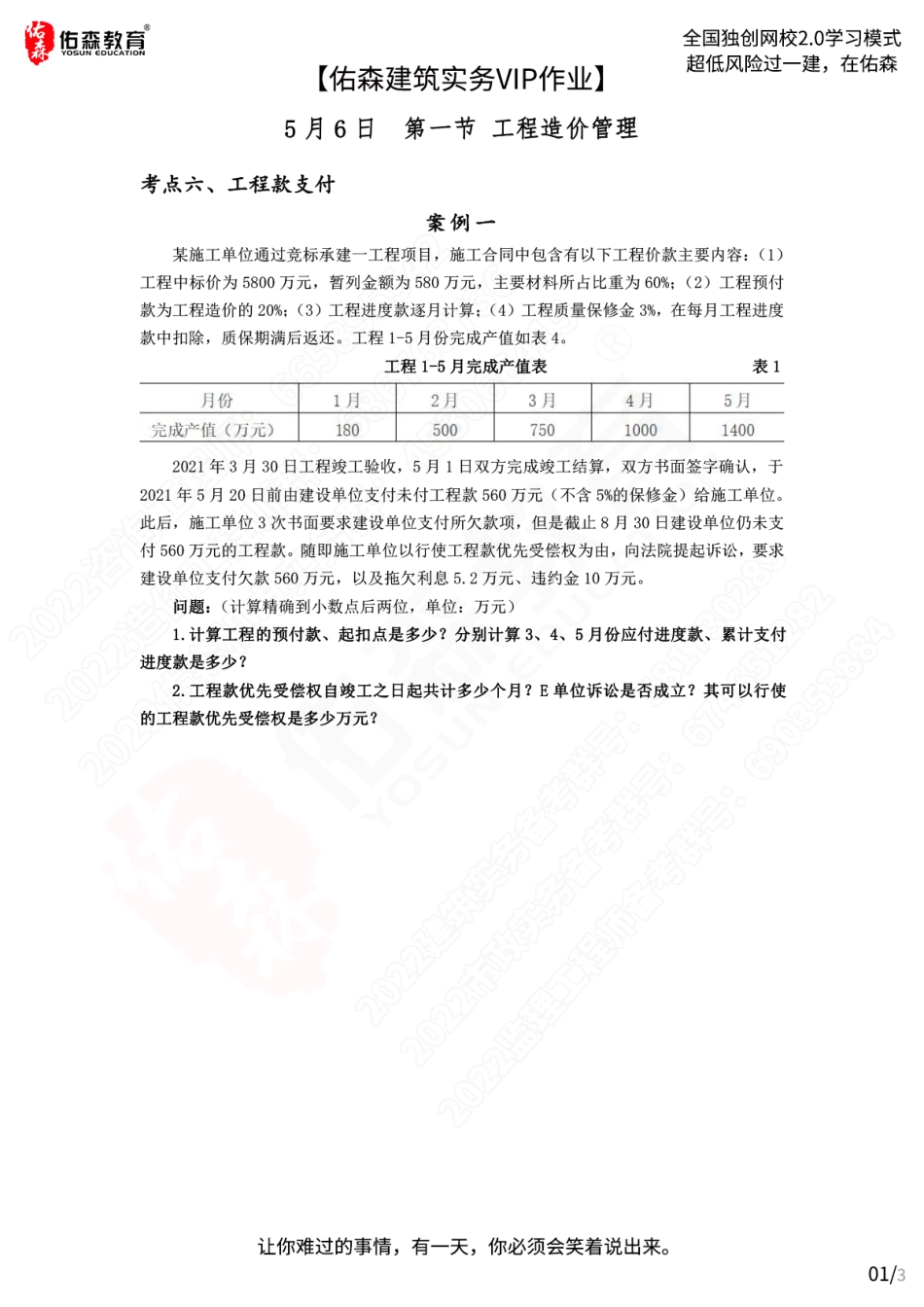 【佑森建筑实务VIP作业】：5月6日.pdf_第1页