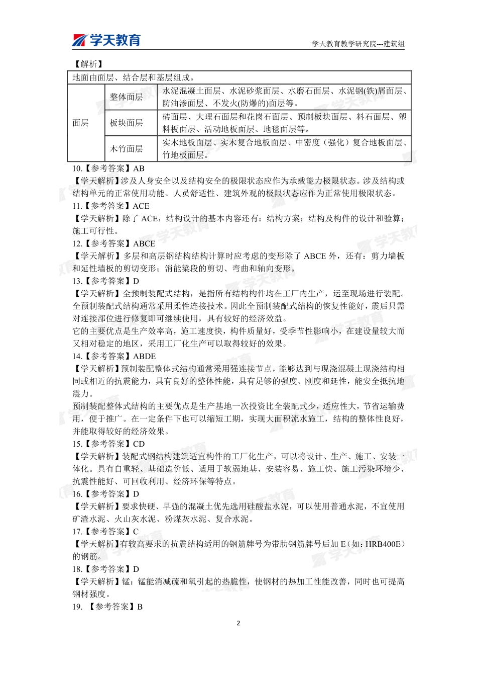 10.2022年一建【建筑】刷题-答案（9月30日）.pdf_第2页