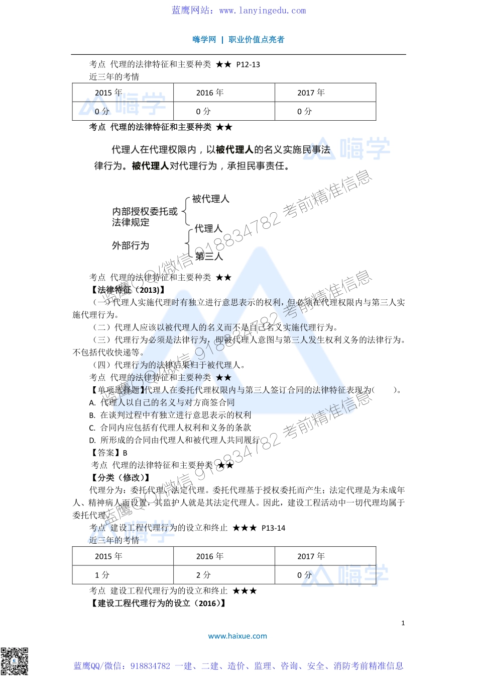 陈印 一级建造师 建设工程法规及相关知识 精讲通关 1Z301000 （3）建设工程代理制度.pdf_第1页