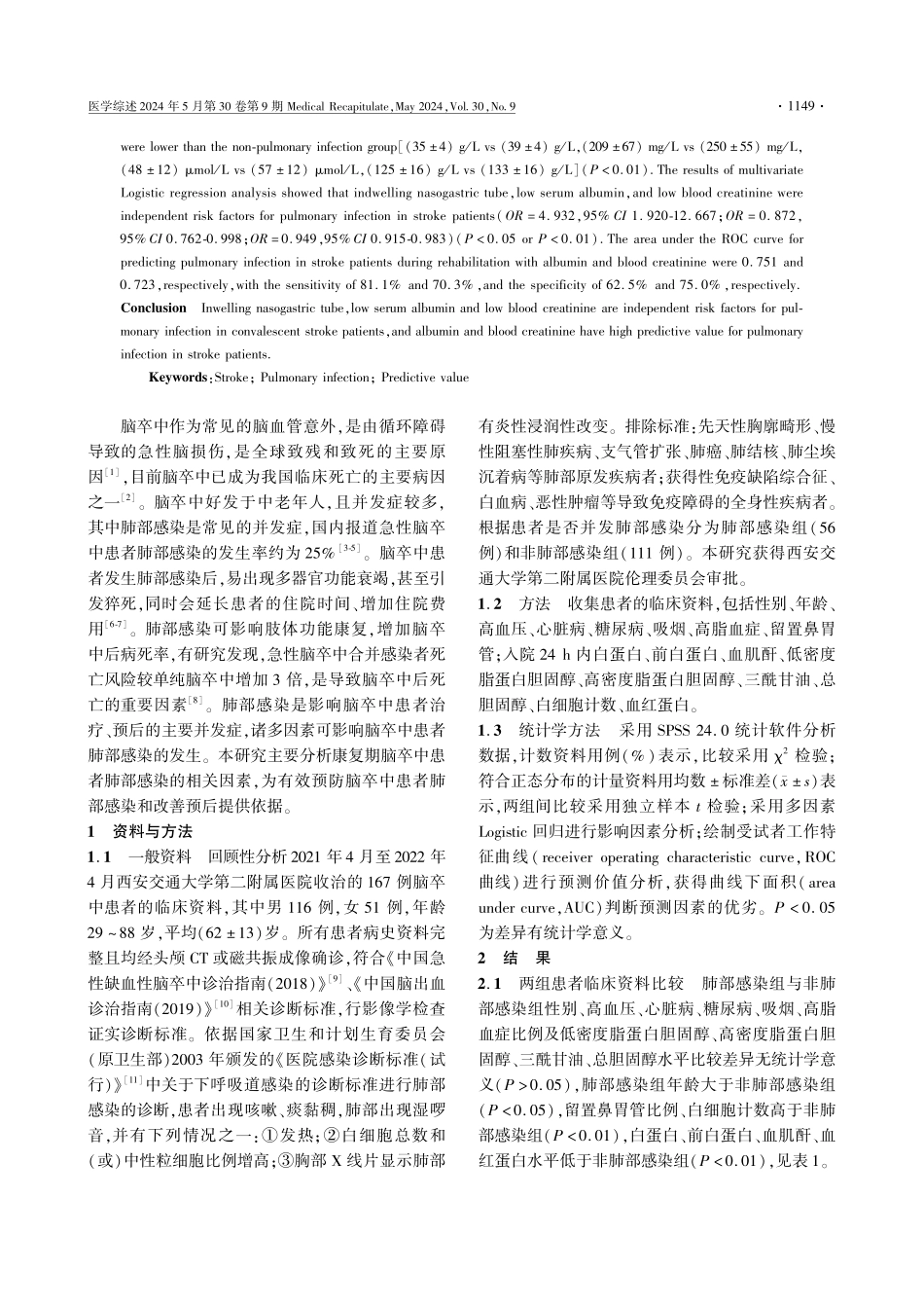 康复期脑卒中患者肺部感染的相关因素.pdf_第2页
